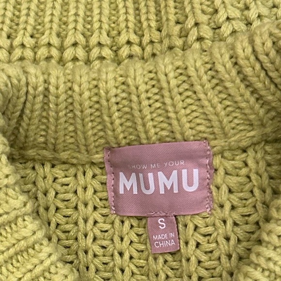 Show Me Your MuMu Bailey Like Green Chunky Knit Oversized Sweater Size Small - Picture 16 of 16